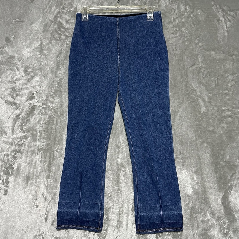 Lysse High Waist Slimming Cropped Denim Jean Leggings Womens Size M Blue Boho